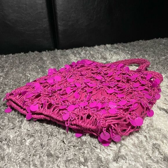 NWT Zara Beaded Fabric Handbag - Picture 3 of 9